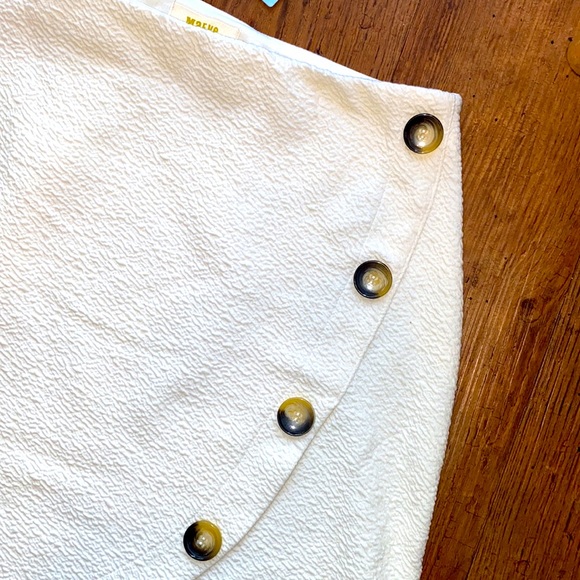 Maeve Anthropologie Ivory Button Skirt - Picture 3 of 4